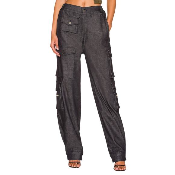Eb Denim Black Cotton Cargo Pants Size XXS